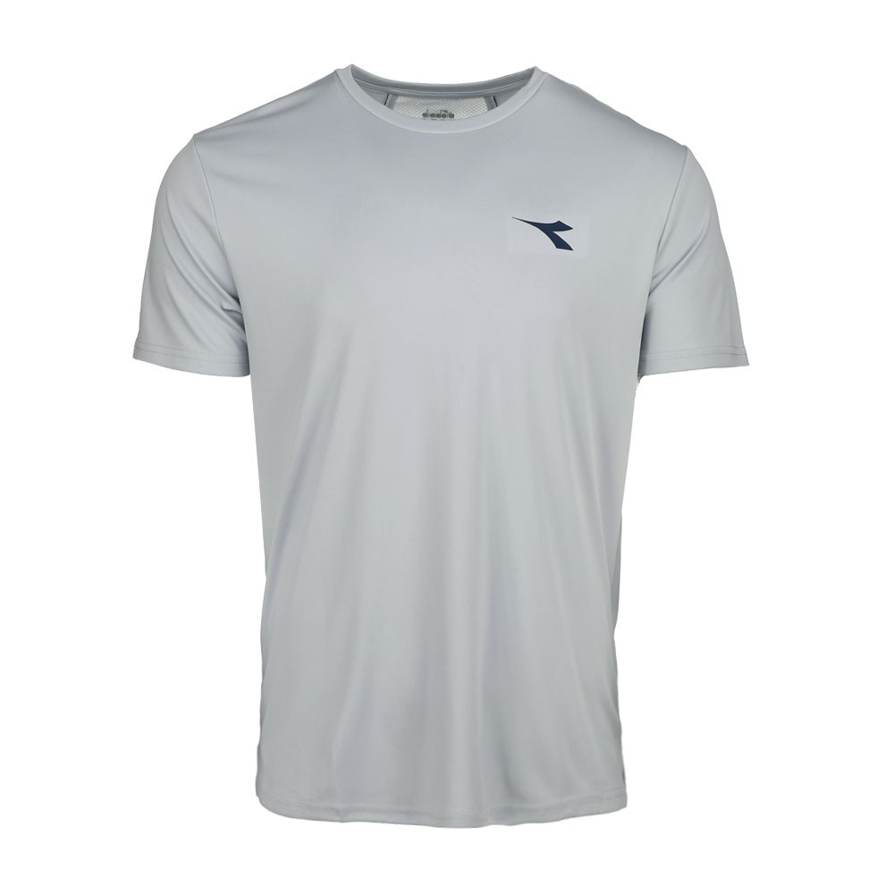 diadora Tennis Crew Neck Short Sleeve Athletic T-Shirt Mens Grey Casual Tops 180