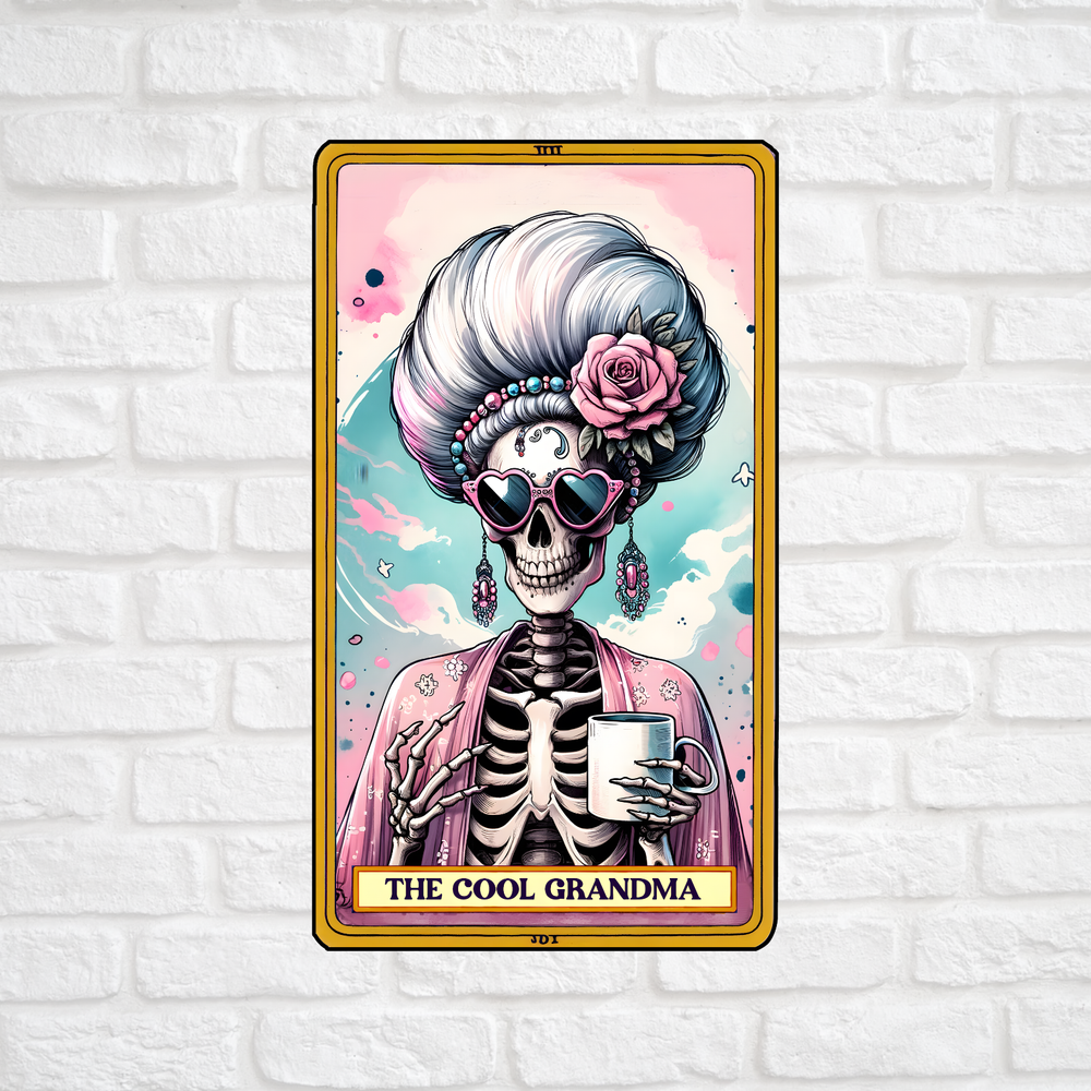 Cool Gothic Dark Fun Tarot Grandma Vinyl Sticker-image