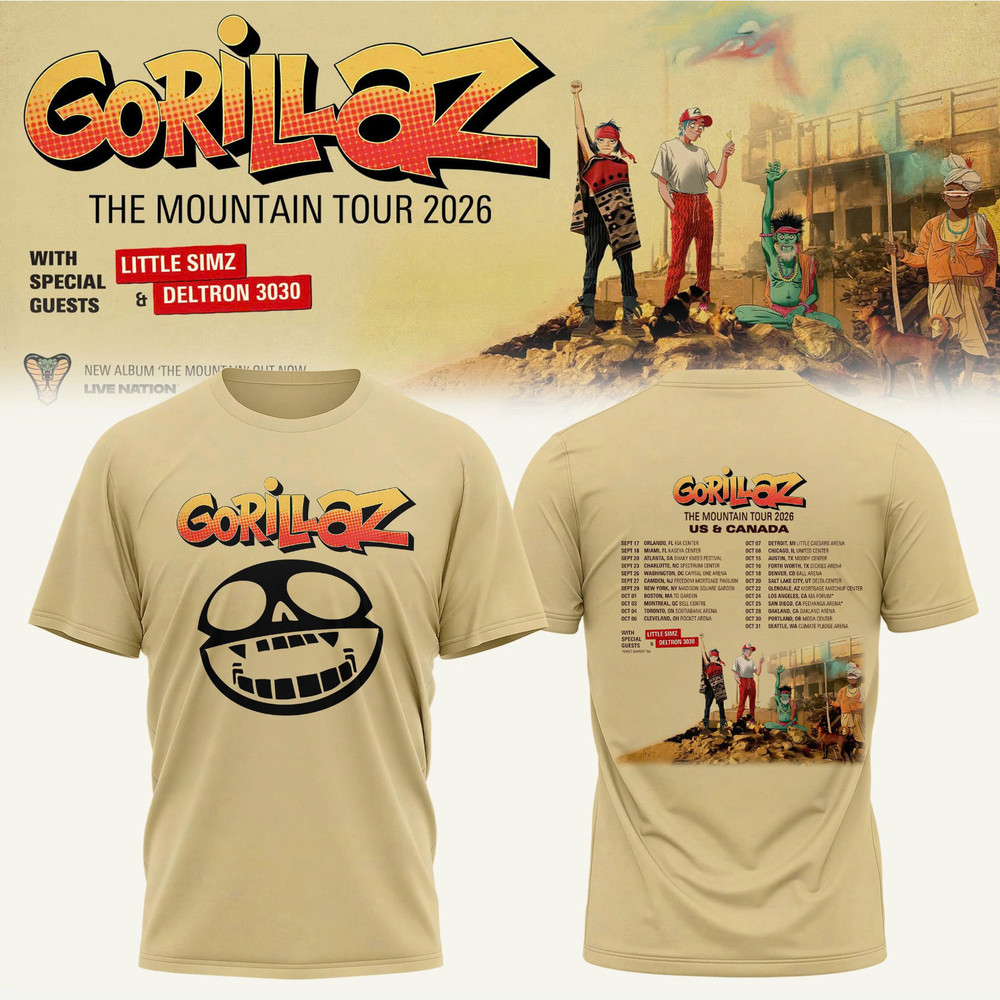 Gorillaz The Mountain Tour 2026 North America Edition - All Over Print TShirt