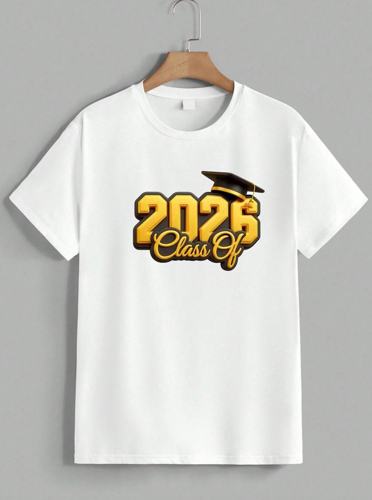 Class Of 2026 Graduation Cap Senior Year School Party Graphic Tee T-Shirt Unisex