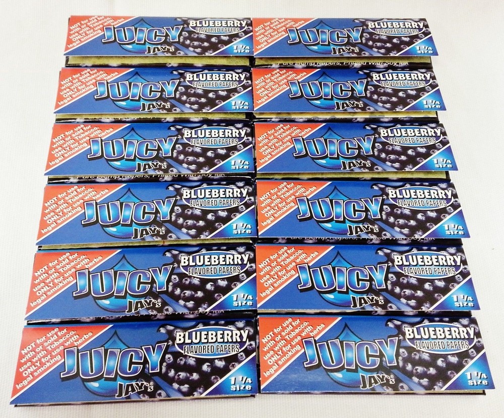 Get 12 Packs of Juicy Jay's 1 1/4 Blueberry Rolling Papers with Free Shipping