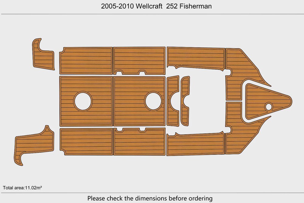 2006 Wellcraft 252 Fisherman Swim Platform Cockpit EVA Pads Foam Teak Deck Floor