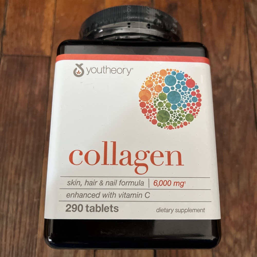 New Youtheory Collagen + Biotin (290) tablets with 18 Amino Acids Bb 06/25