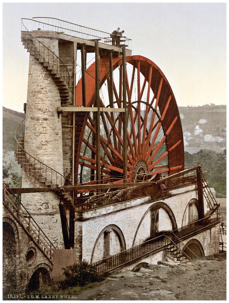 9603.I O M.Laxey wheel.giant orange wheel.vintage.POSTER.decor Home Office art