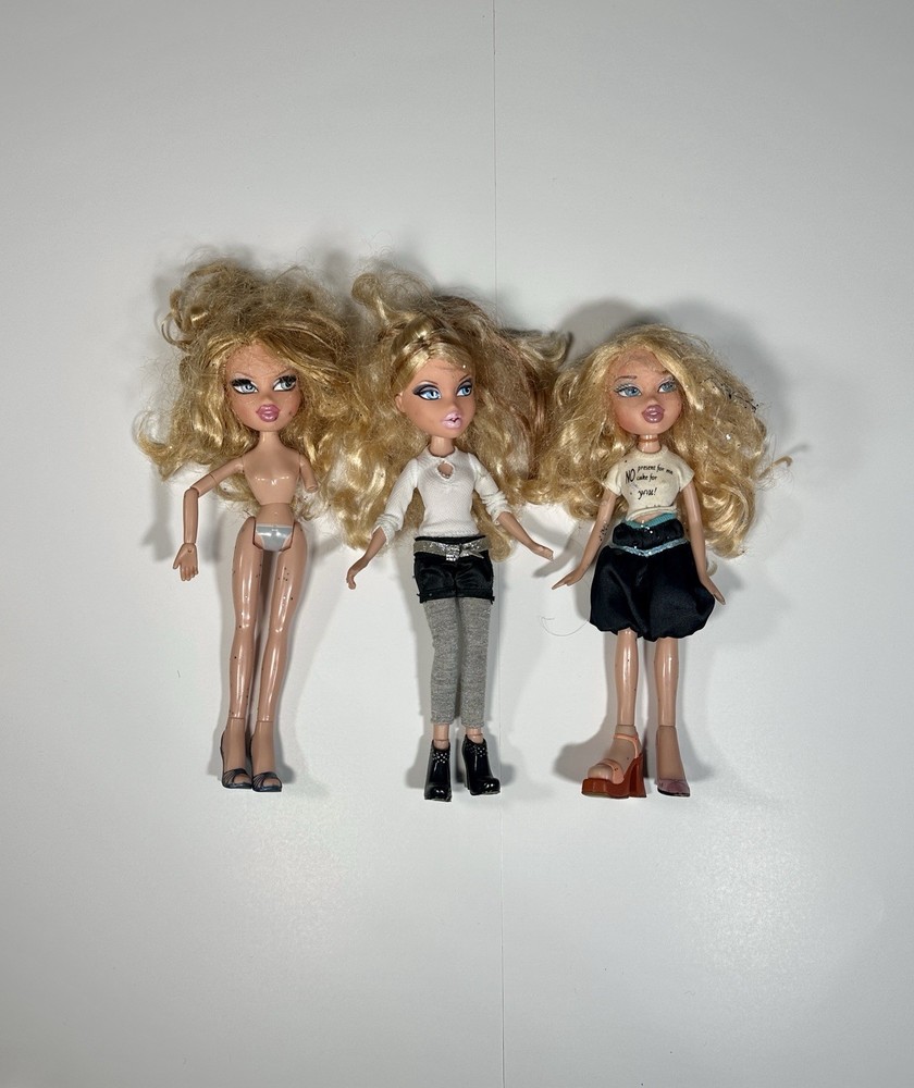 Vintage 2001 BRATZ Dolls Lot of 3 Blonde Hair Multicolor AS IS With Flaws