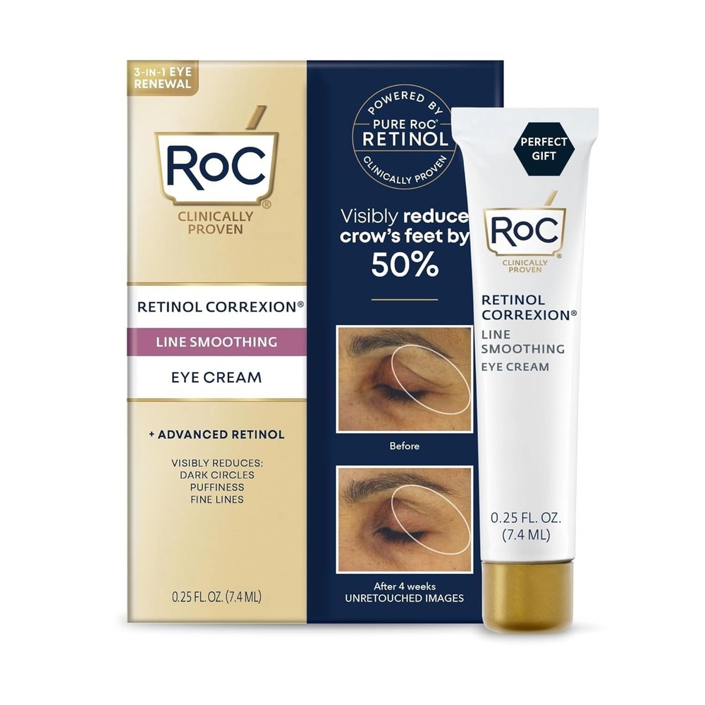 Retinol Line Smoothing Eye Cream - Targets Dark Circles, Puffiness & Lines
