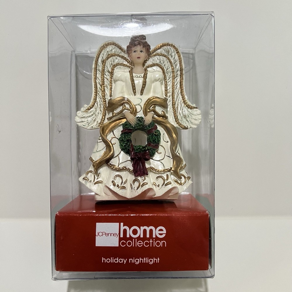 Vintage angel Holiday nightlight JCPenney home collection Christmas wreath