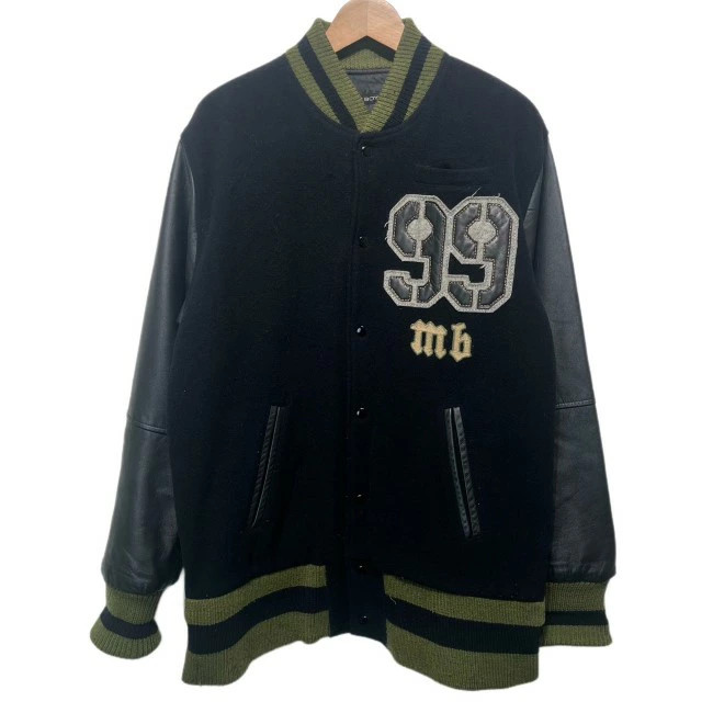 Used Milk Boy Stadium Jacket Outer Switching Leather Wool Polyester Patch Made I