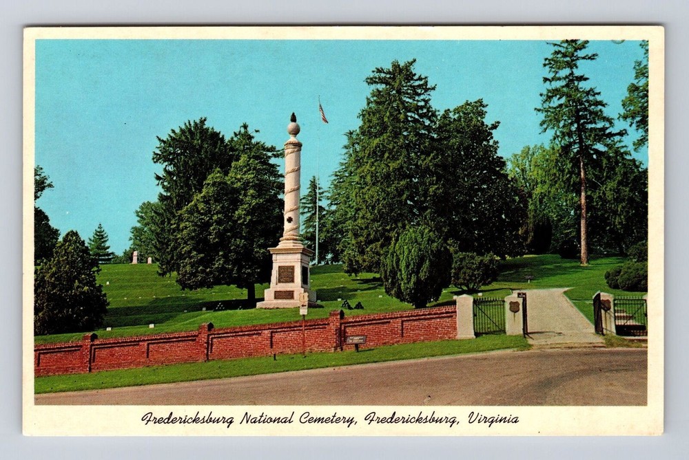 Fredericksburg VA-Virginia, Fredericksburg National Cemetery, Vintage Postcard