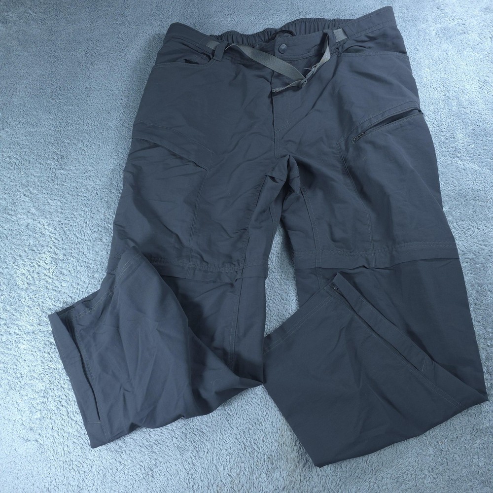 The North Face Rain Pants Mens 2XL Gray Nylon Elastic Waist Zip Pockets Hiking