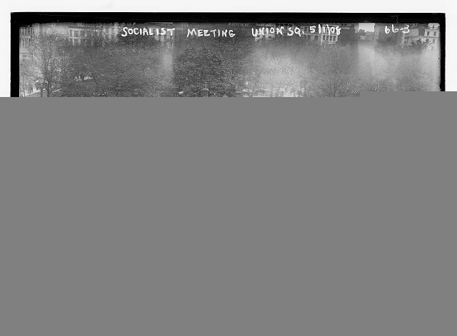 Photo:Union Square New York NY 1908 Socialist Meeting Crowd Newspapers