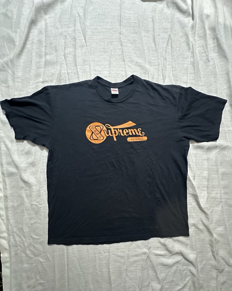 Supreme “Records” Tee  T-shirt / Navy  (SS24) Size 2XL XXL Mens Made in USA