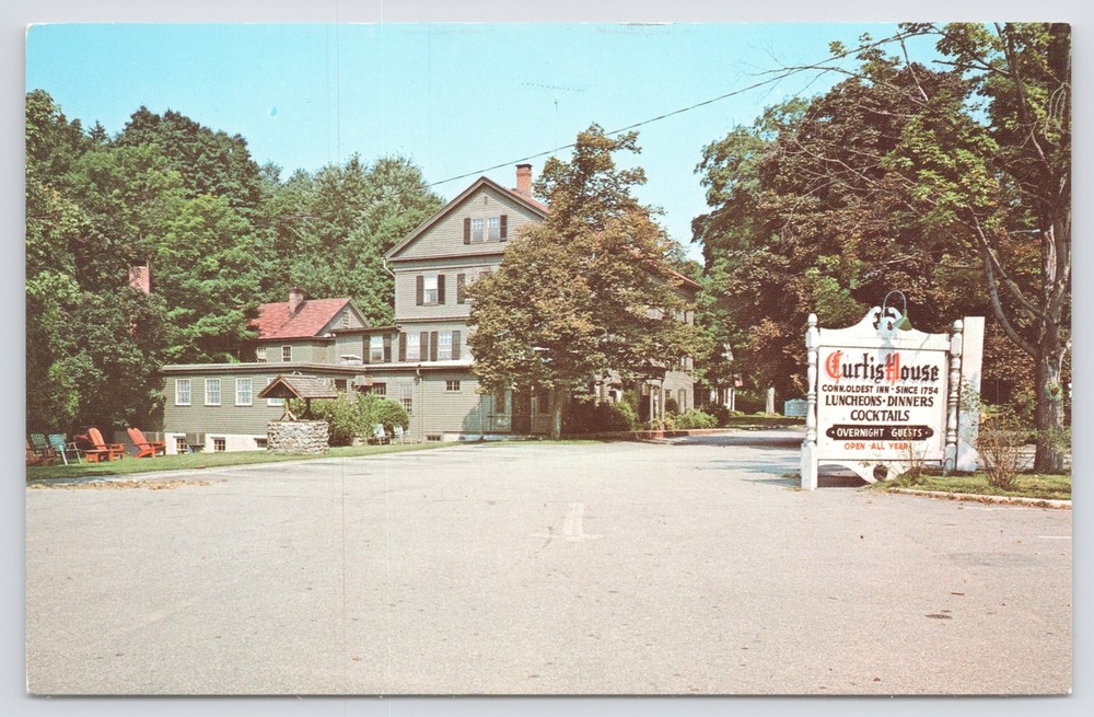 State View~Woodbury CT~Summer At Curtis House~Food & Grog~Vintage Postcard