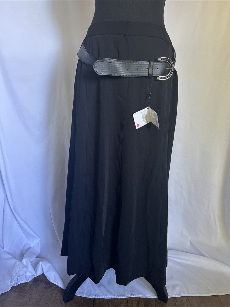 Zara Women's Black Maxi Skirt With Belt Size Extra Large
