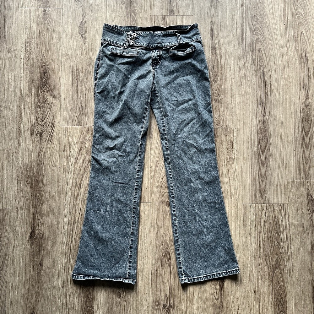 Apollo Jeans Women’s Button Closure Stretch Gray Blue Denim Jeans Size 11/12