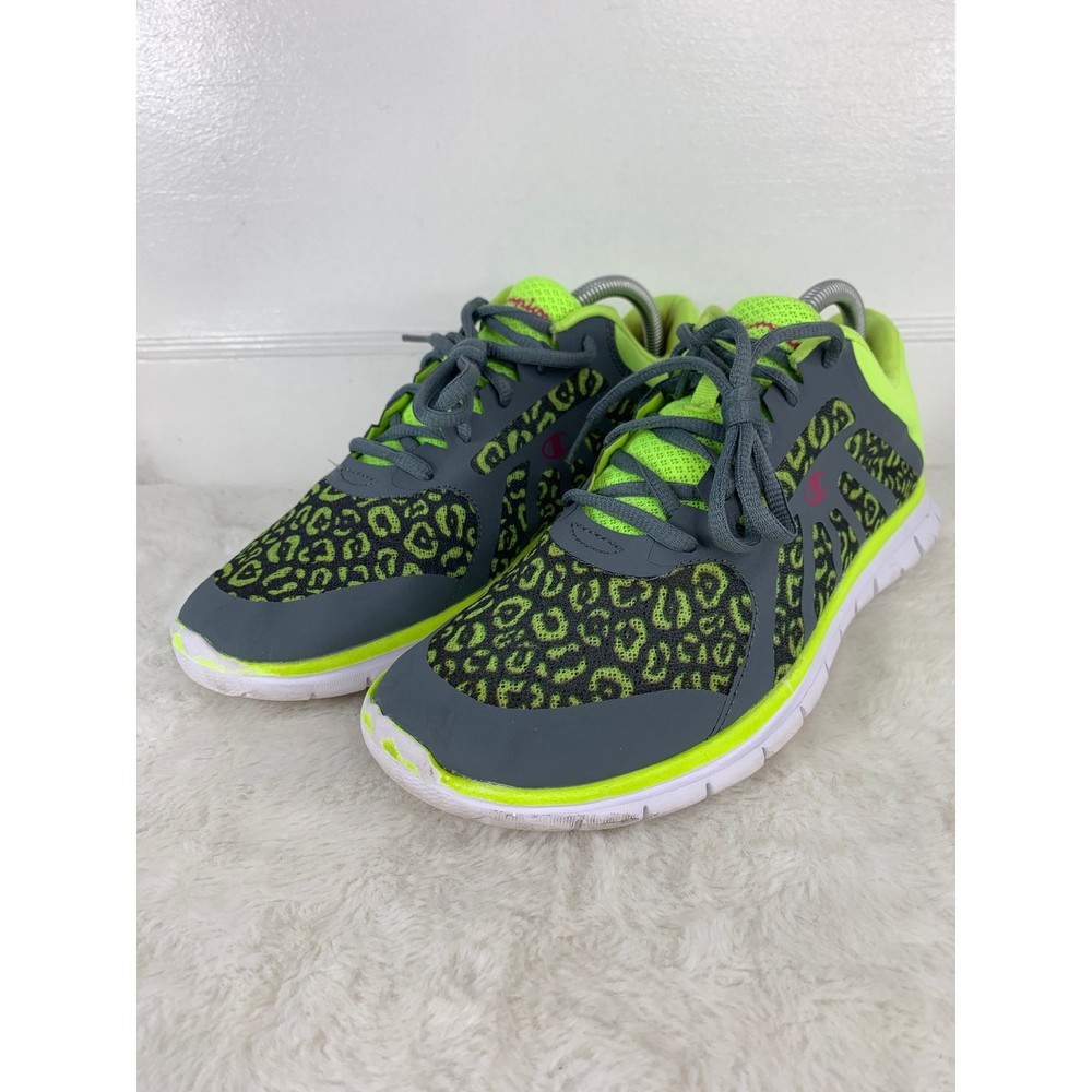 Champion Womens Size 10 Leopard Neon Yellow Running Training Shoes