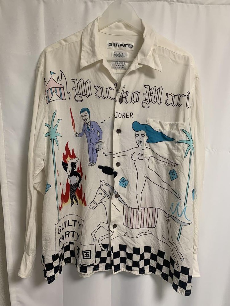 WACKO MARIA Long Sleeve Peace Project GUILTY PARTIES Shirt Size L