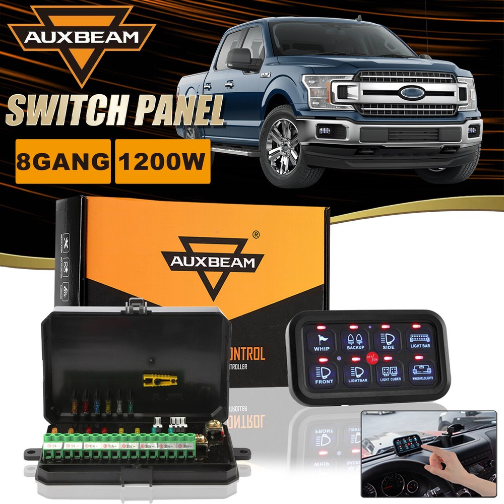 Panel de interruptor de 8 velocidades AUXBEAM BARRA DE LUZ CONTROL DE CIRCUITO PARA CAMIONETA Toyota Jeep