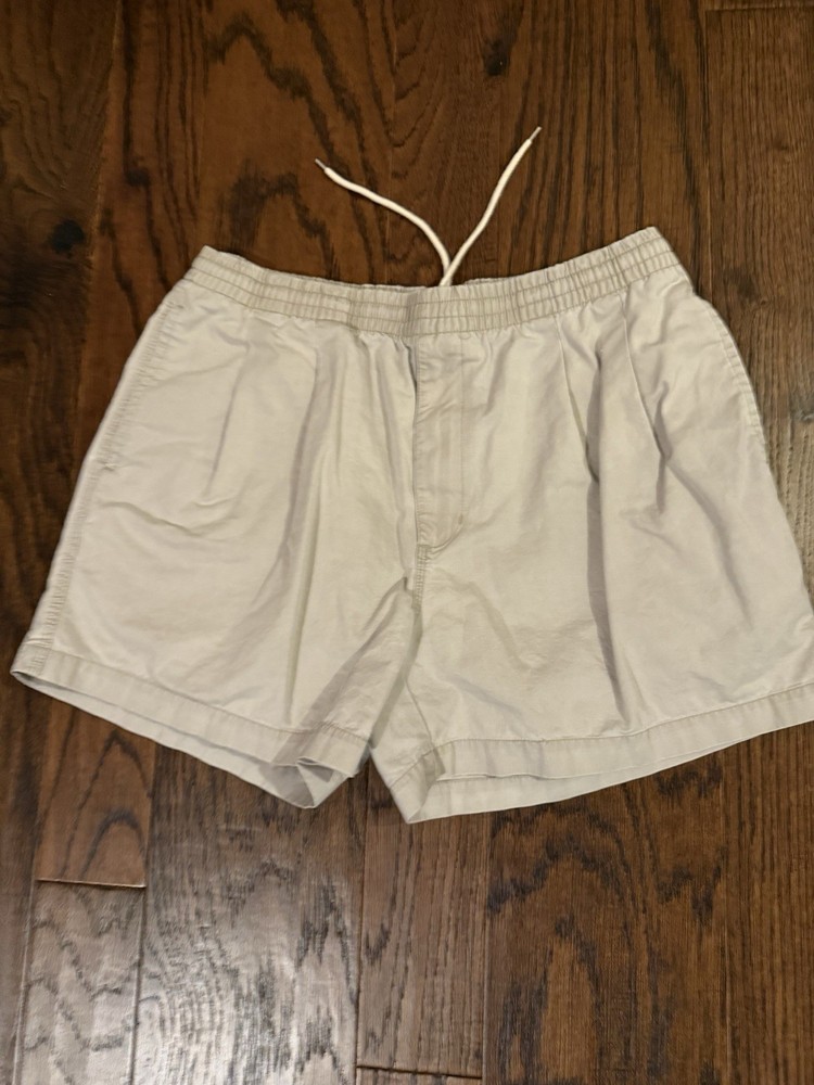 Eddie Bauer Women's Tan Khaki Shorts Elastic Drawstring Waist Size Medium M EUC