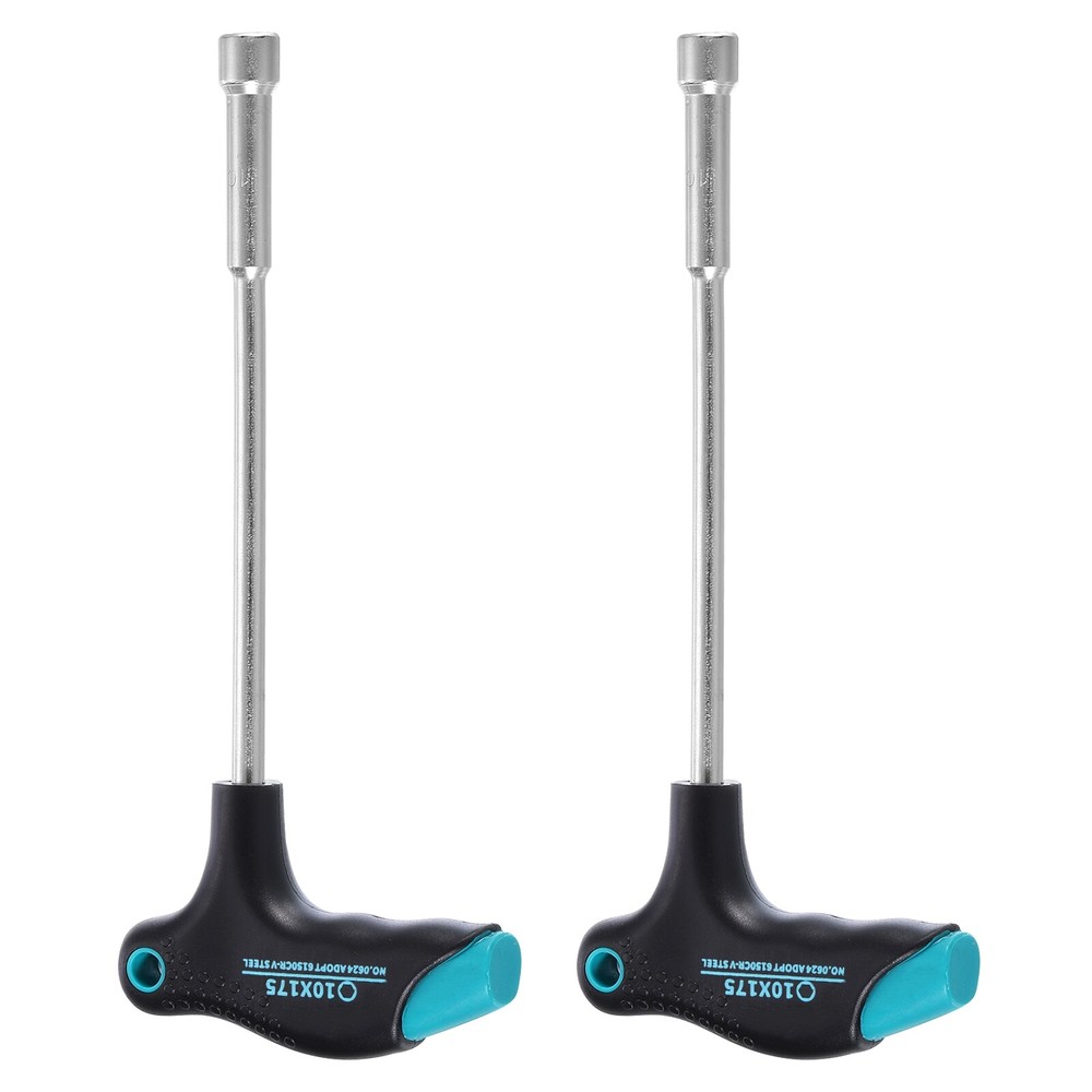 2pcs 10mm T-Handle Metric Nut Driver with 6-Point Socket