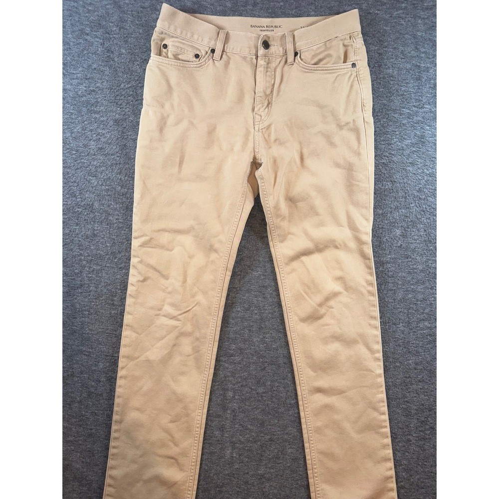 Banana Republic Traveler Slim Fit Chinos Pants Stretch Khaki Mens Sz 31x32