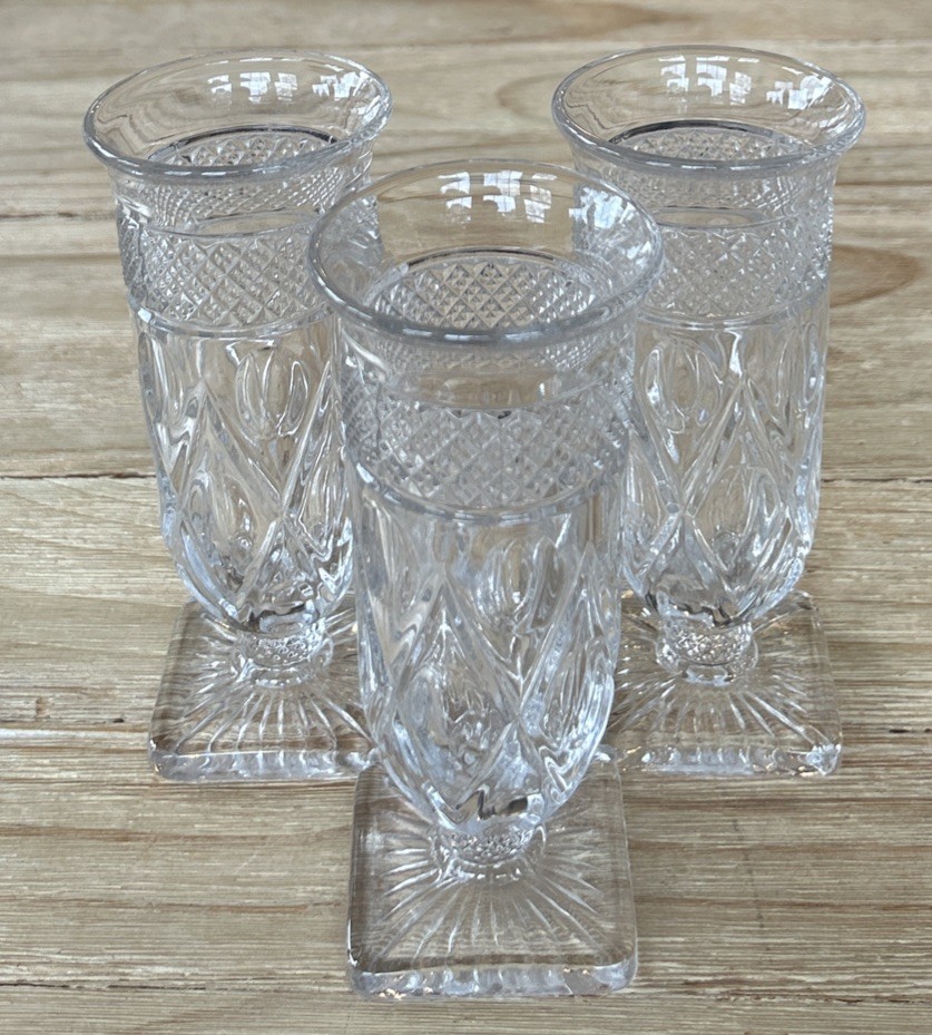 Imperial Glass Cape Cod Design Parfait Tall Clear Glasses Set of 3 Vintage