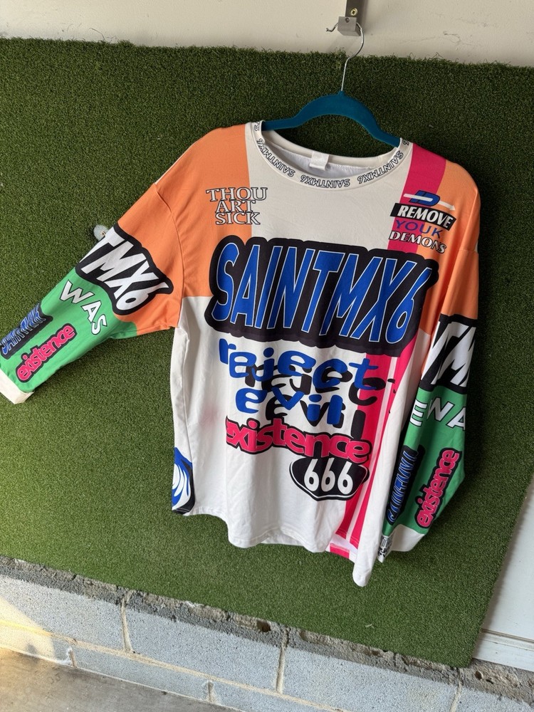 Y2K Saint Michael MX 6 Motocross Long Sleeve T-shirt Xl Jersey Vintage SAINTMX6