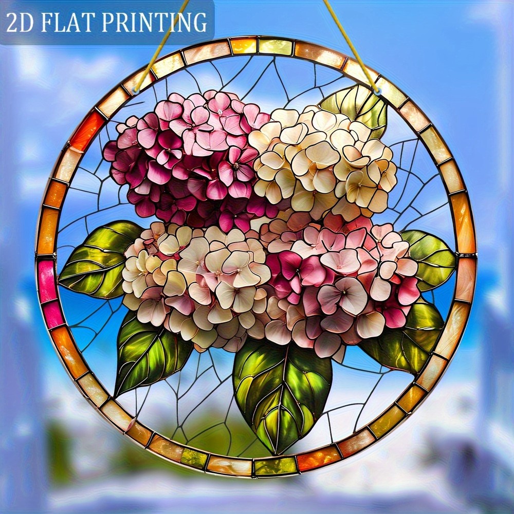 Hydrangea Wreath Suncatcher for Floral Decor