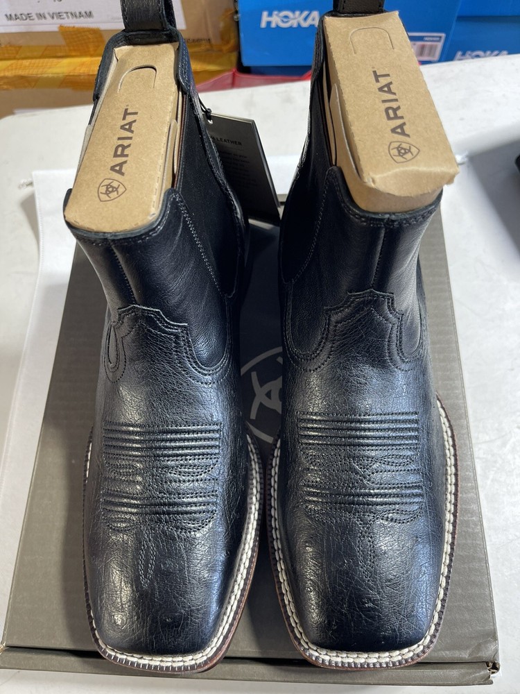 Ariat Booker Ultra Exotic Ostrich Boots in Jet Black Size 11