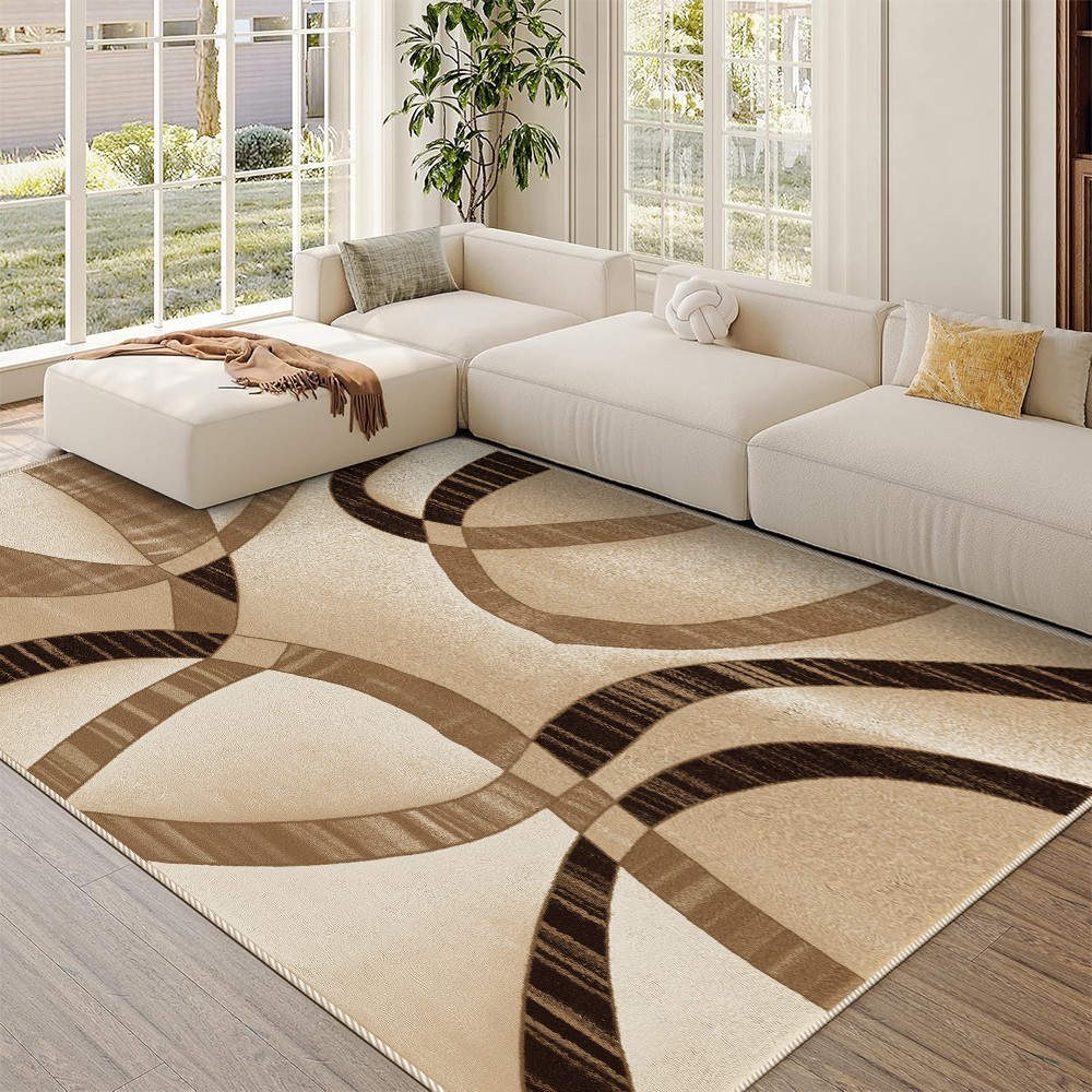 5'X7' Velvet Low Pile Soft Area Rug Non-slip Backing Foldable Living Room Carpet