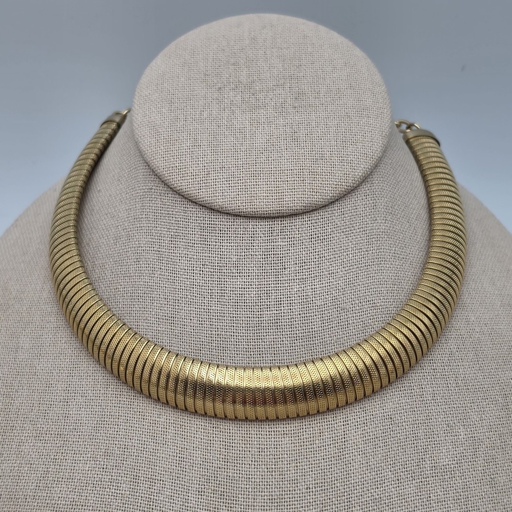 Vtg Omega Chain Choker Collar Gold Tone Necklace Sarah Coventry 13mm