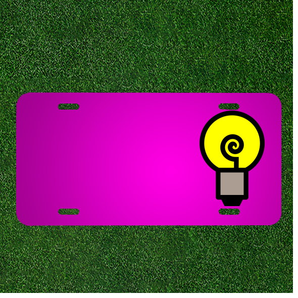 Custom Car License Plate with Personalized Name on Light Bulb Design