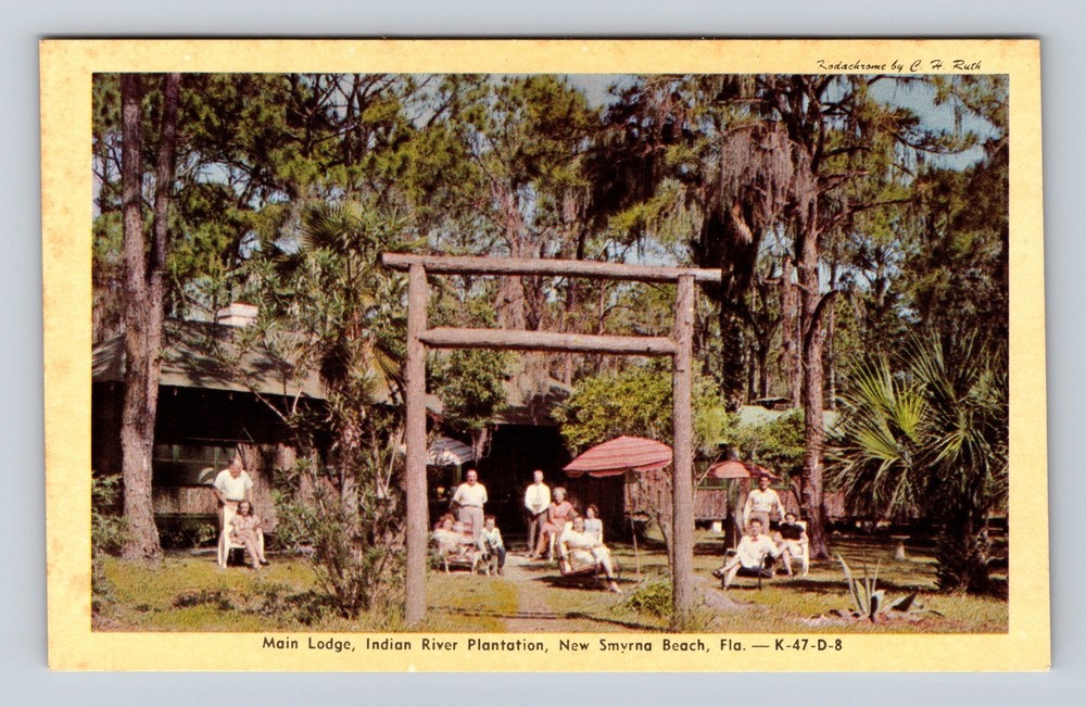 New Smyrna Beach FL-Florida Main Lodge Indian River Plantation Vintage Postcard