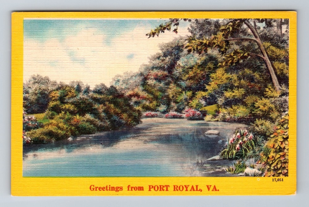 Port Royal VA-Virginia Scenic Lake Greetings Scene Vintage Postcard Standard PC