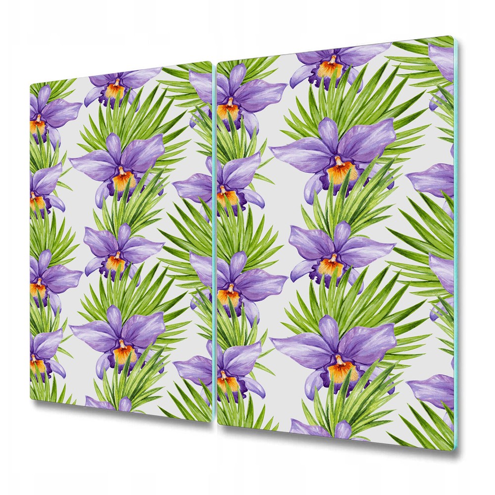 Glass Kitchen Chopping Board Purple floral meadow nature spring blooming 2x30x52