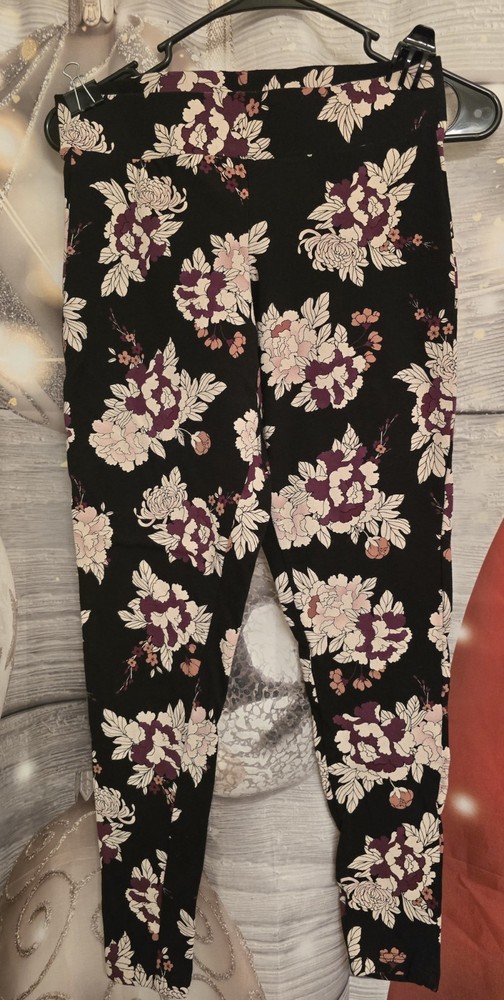 Torrid Women's Full Length Signature Waist Black Floral Leggings Size 0