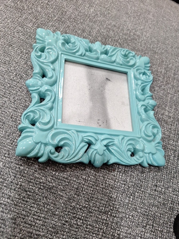 Picture Frame Teal Blue Ornate  Baroque Style Sturdy Solid Frame