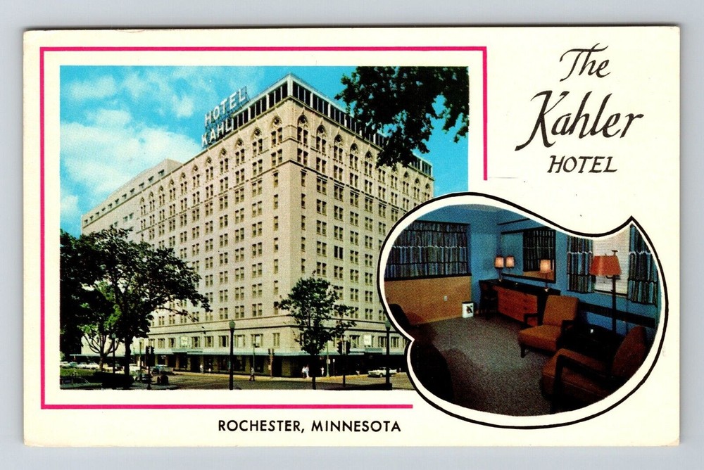 Rochester MN-Minnesota, The Kahler Hotel, Exterior, Room, Vintage Postcard