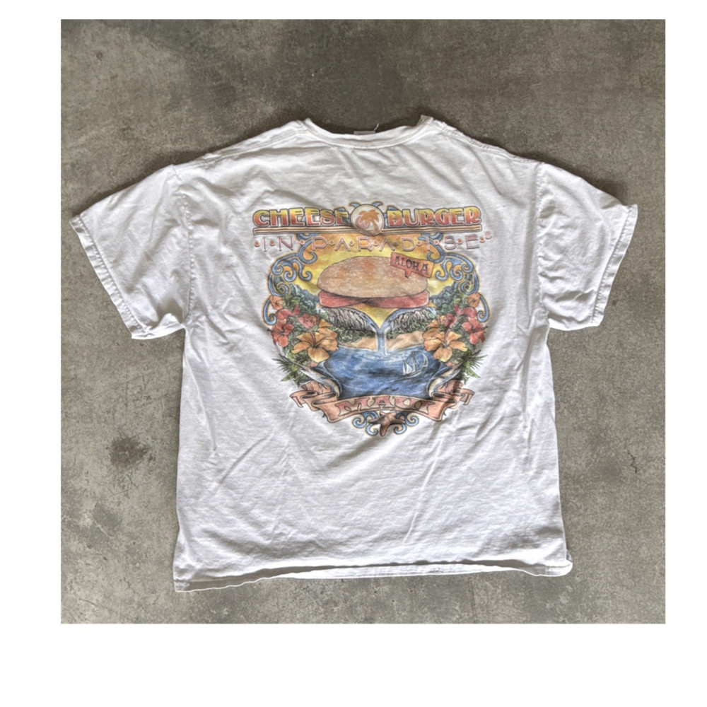 Gildan Ultra Cotton Men's XL White Graphic Crew Neck Hawaii T-Shirt Vtg