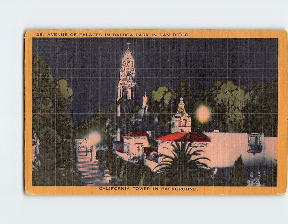 Postcard Avenue Of Palaces In Balboa Park In San Diego California USA