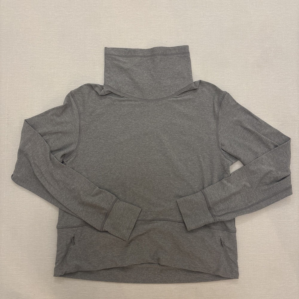 Lululemon Make A Move Long Sleeve Cowl Neck Top Womens Size 6 Gray Rulu Fabric