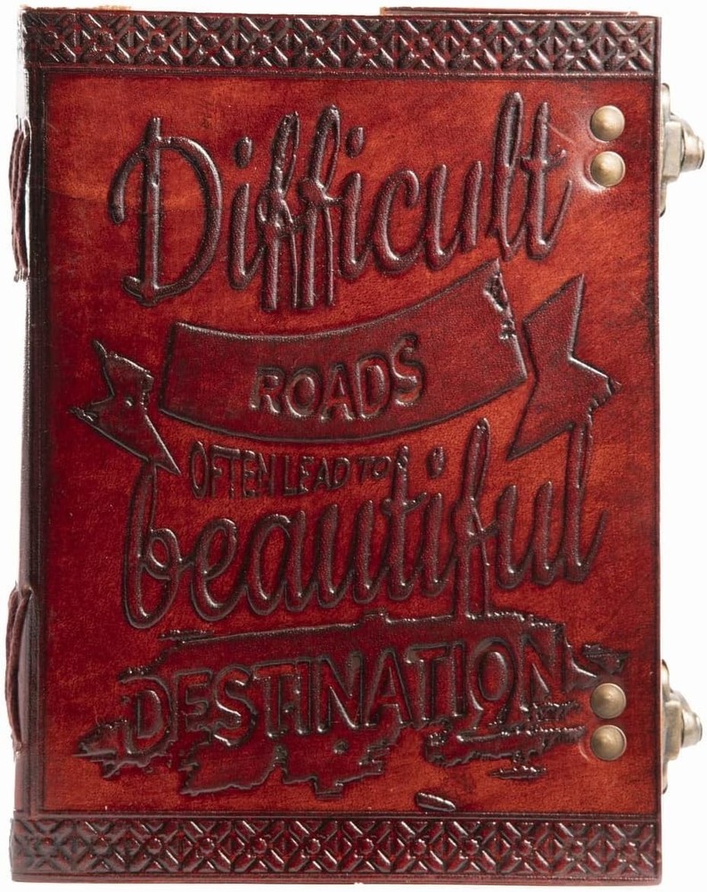 Handmade Leather Journal7x5VintageDiary Notebook with Double Lock–200 Lined Page