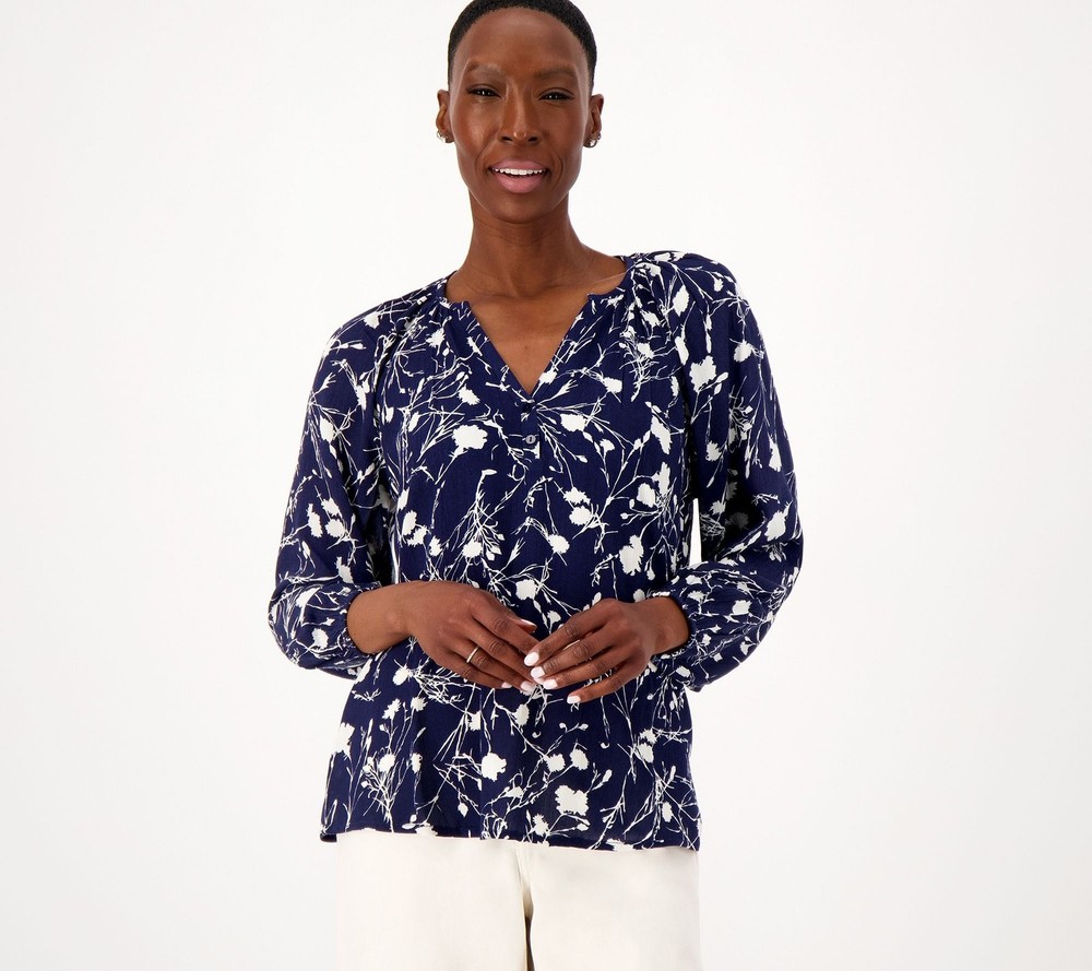 Encore by Idina Menzel Women's Top Sz XS Romantic Blouse Purple A345549
