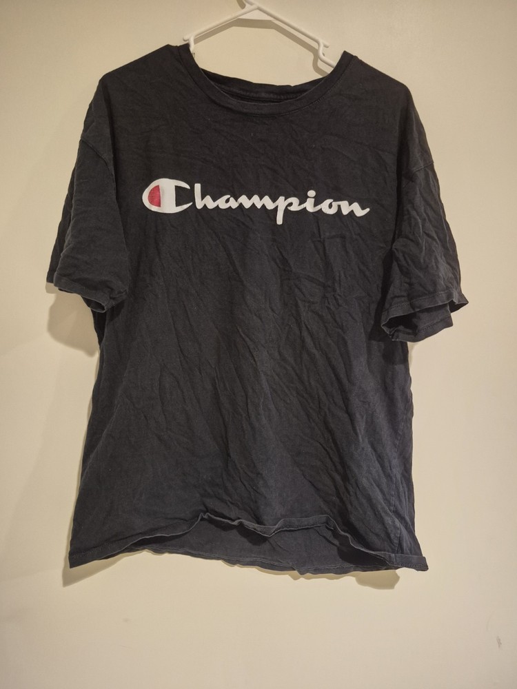 Champion GT23H Classic Jersey Script T-Shirt for Men, Size M - Black