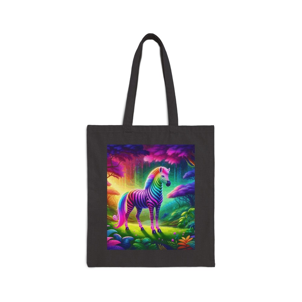 Bright Vivid Zebra Cotton Canvas Tote Bag Gift Design 5