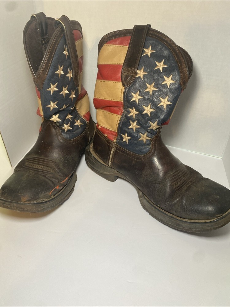 DURANGO REBEL STEEL TOE FLAG WESTERN FLAG BOOT DB020 Size 10.5EE