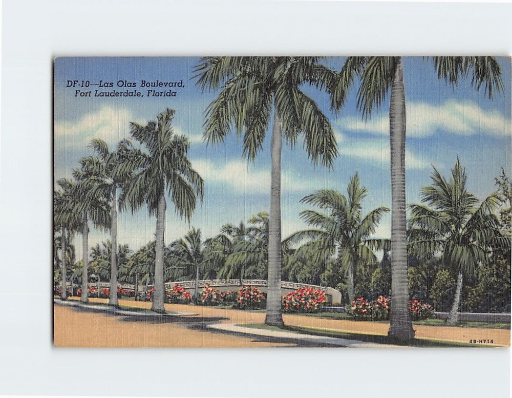 Postcard Las Olas Boulevard Fort Lauderdale Florida USA