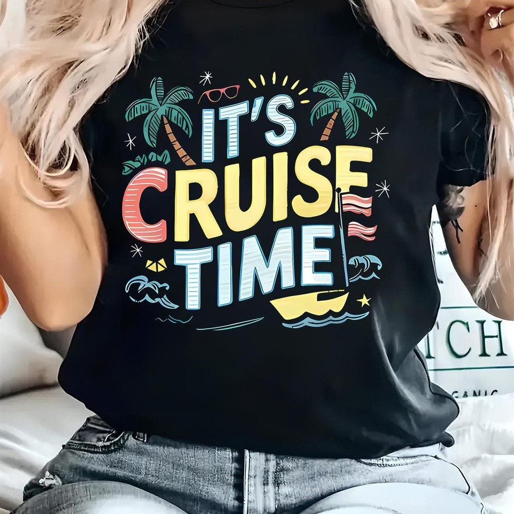 Women's Set Sail Cruise T-Shirt Tropical Palm Star Vacation Graphic Tee