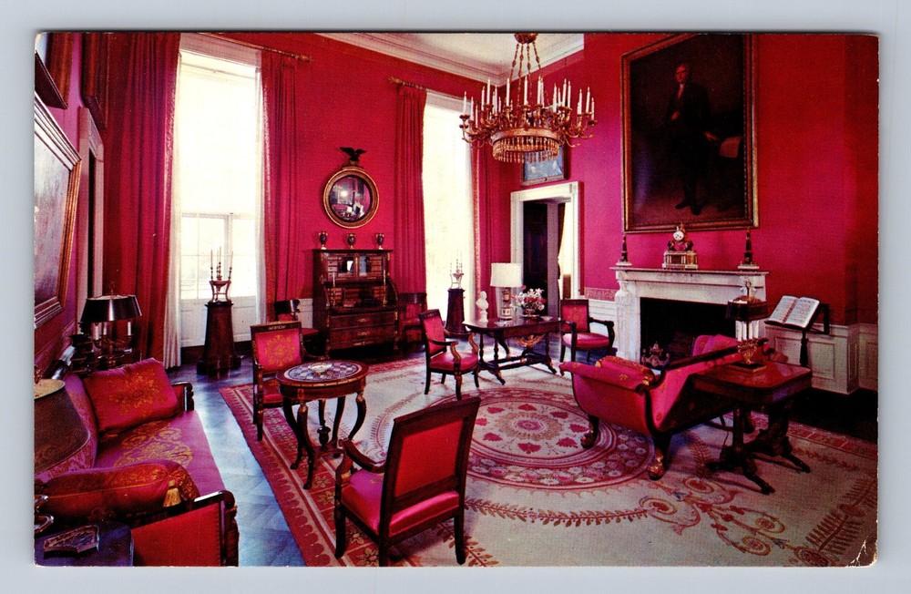 Washington DC-The White House Red Room Vintage Postcard