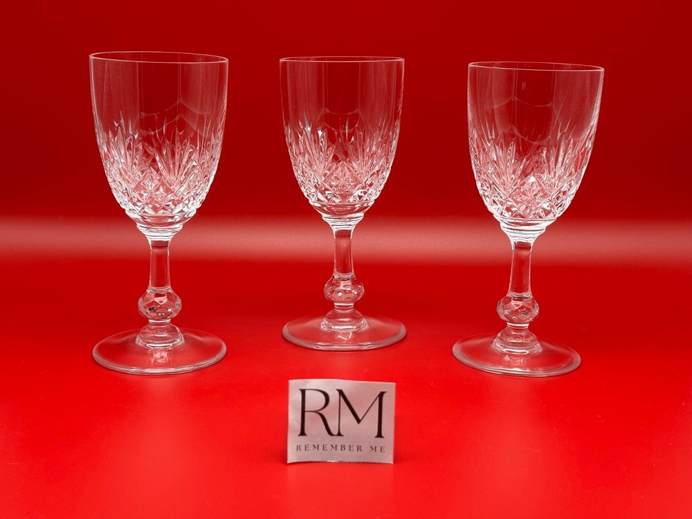 (3) Vintage Saint Louis St. Louis Crystal France MASSENET Claret Glasses 5-3/4”